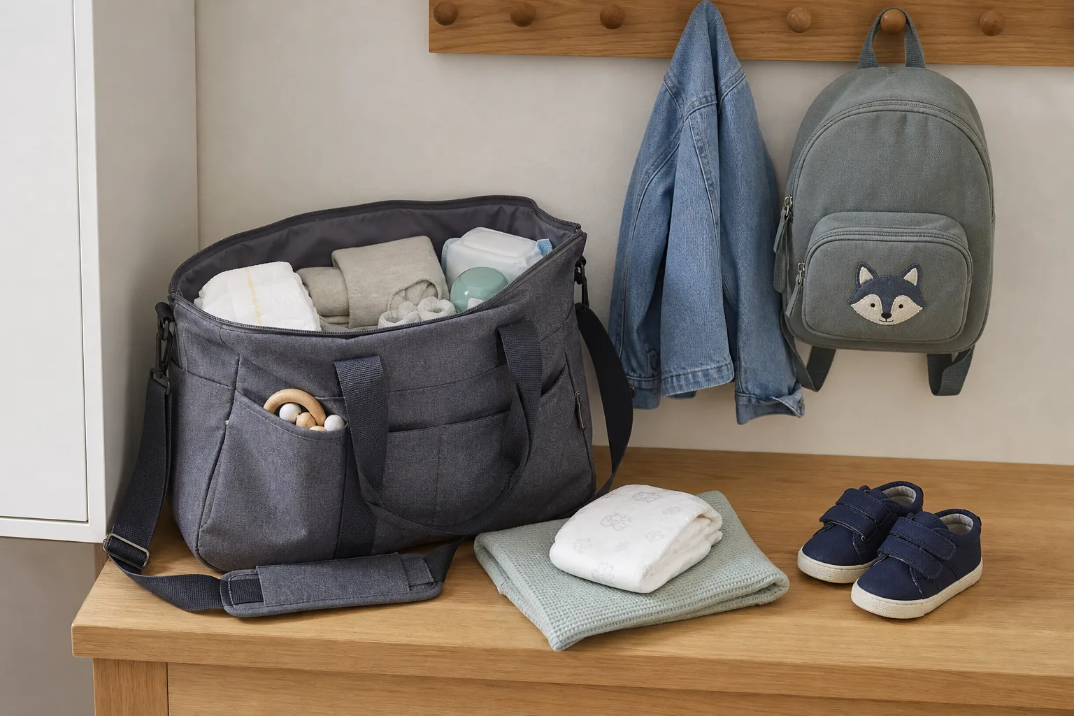 Wickeltasche fuer den Kindergarten vorbereiten: Praktische Alltagsloesung