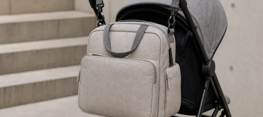 Wickeltasche fuer den Kinderwagen: Befestigung und Komfort im Fokus